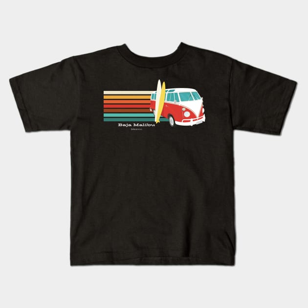 Go to Baja Malibu, Mexico for Surfing T-Shirt Kids T-Shirt by Contentarama